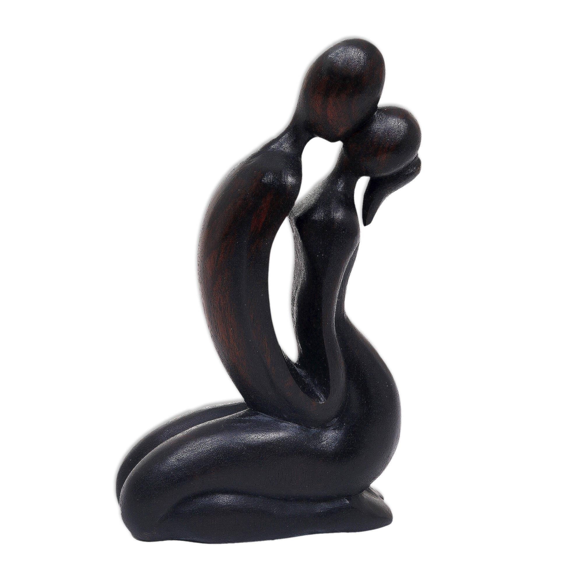 Wood Sculpture The Kiss Indonesia
