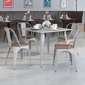 Lancaster Home Stackable Chair Set With Wood Seats Set Of 4
