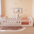 Wood Twin Size Platform Bed With Guardrail