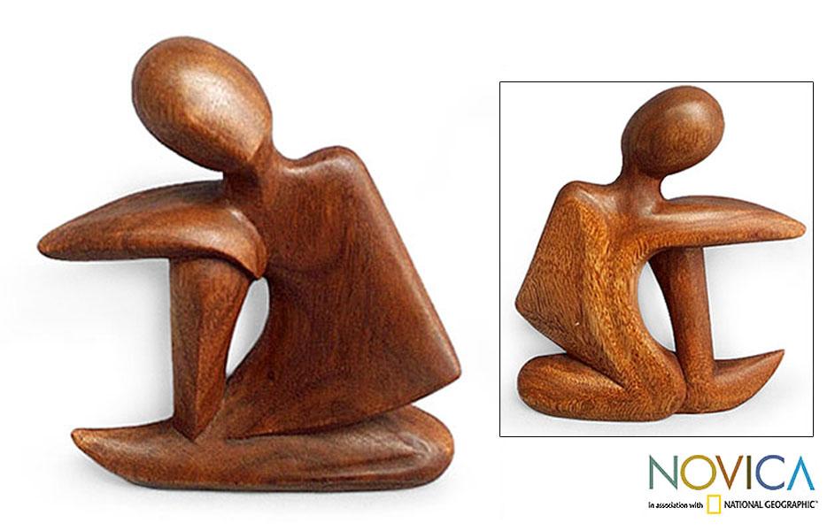 Wood Unwind Sculpture Handmade In Indonesia