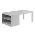 Wood And Metal Frame Coffee Table With Open Shelves White And Chrome