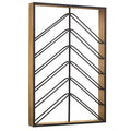 Wood And Metal Wall Mounted Wine Rack 36.25 X 24.25