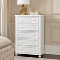 Wooden 5 Drawers Chest White