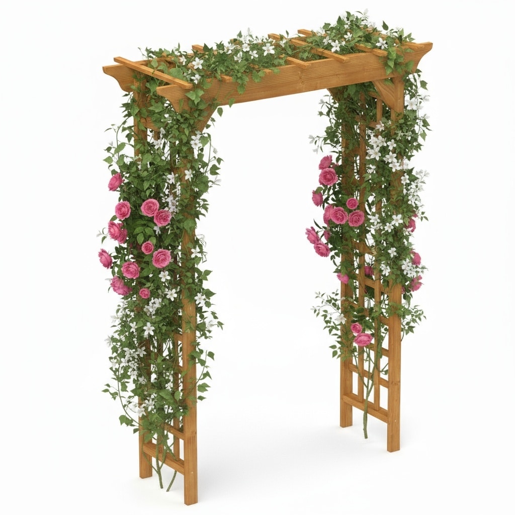 Wooden Arbor Wedding Arch For Ceremony Wood Trellis For Plant Climbing Christmas Decor Pergola For Garden Backyard