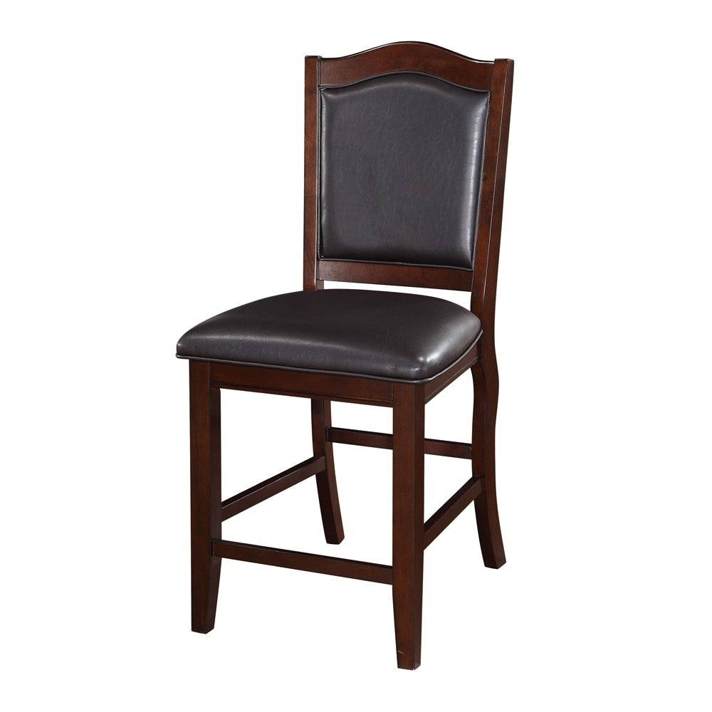 Wooden Armless High Chair Espresso Brown Black Set Of 2