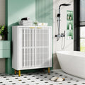 Wooden Bathroom Floor Cabinet Adjustable Shelves Large Storage Sideboard Accent Cabinet For Bathroom Kitchen Living Room