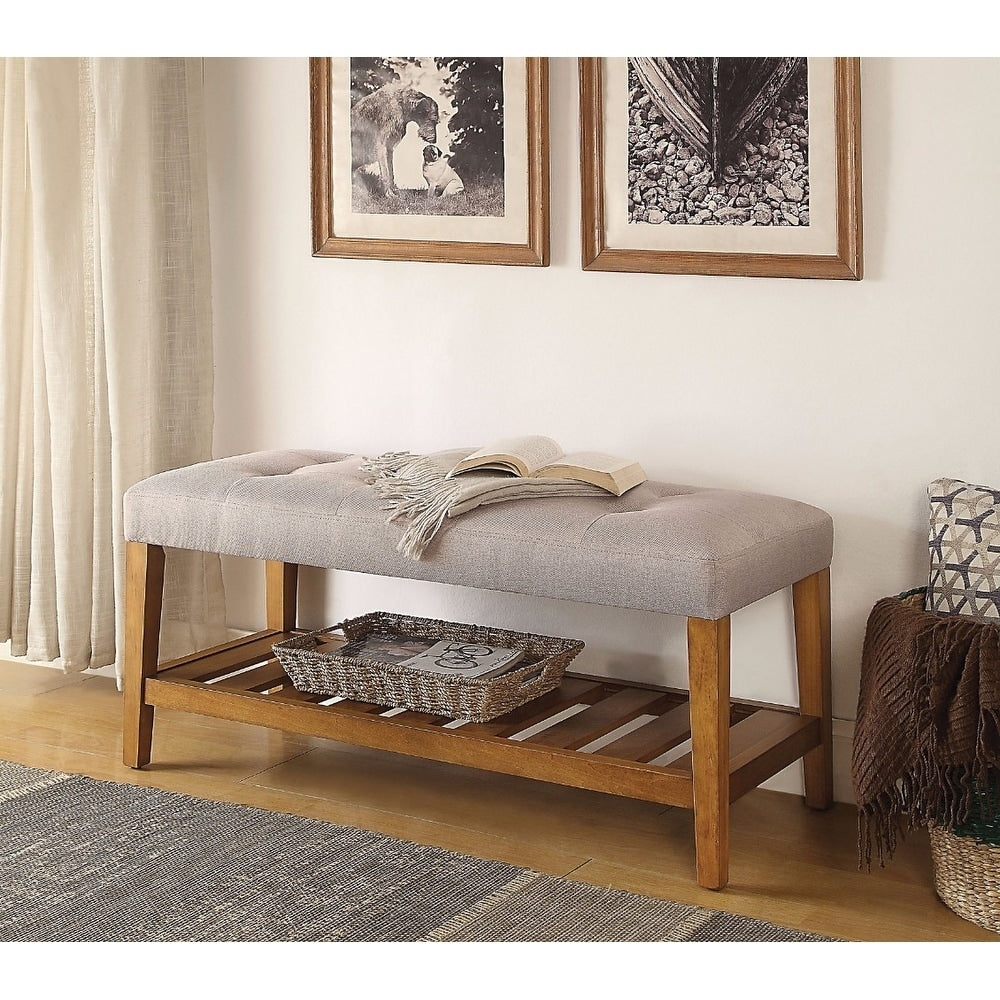 Wooden Bench Light Gray Oak