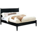Wooden California King Size Bed With Panel Headboard Black