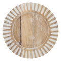 Wooden Charger Plates With Ribbed Design Set Of 4