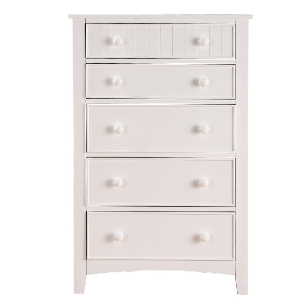 Wooden Chest With 5 Drawer Storage White