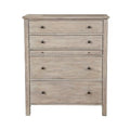 Wooden Chest With 4 Spacious Drawer And 1 Pull Out Tray Gray
