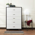 Wooden Chest With Five Drawers White Espresso Brown