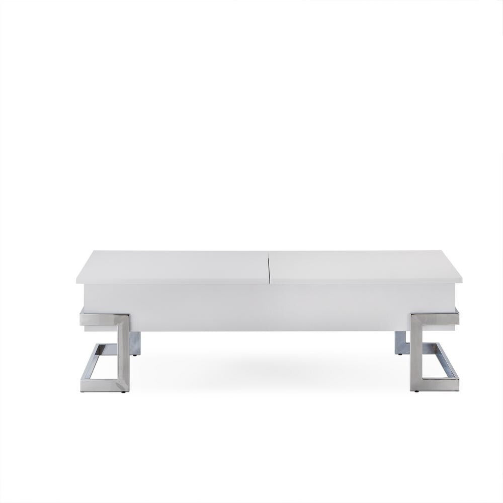Wooden Coffee Table With Lift Top Storage Space White