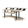 Wooden Computer Desk With Keyboard Tray And Open Bottom Shelf Brown