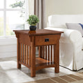 Wooden Contemporary Side Table With Drawer