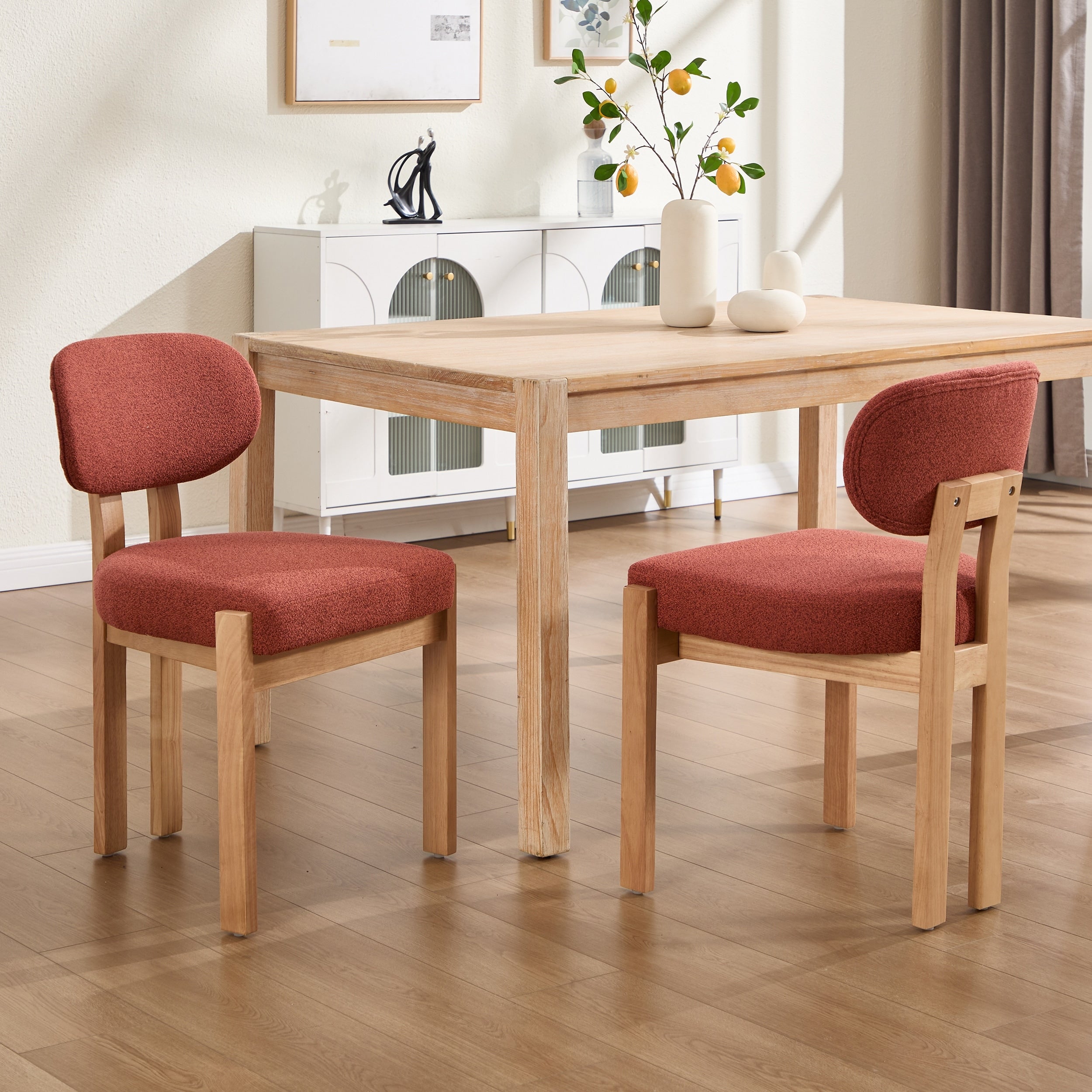 Wooden Dining Chairs Set Of 2 Modern Fabric Upholstered Dining Room Chair Kitchen Chairs Farmhouse Dinner Chair For Kitchen