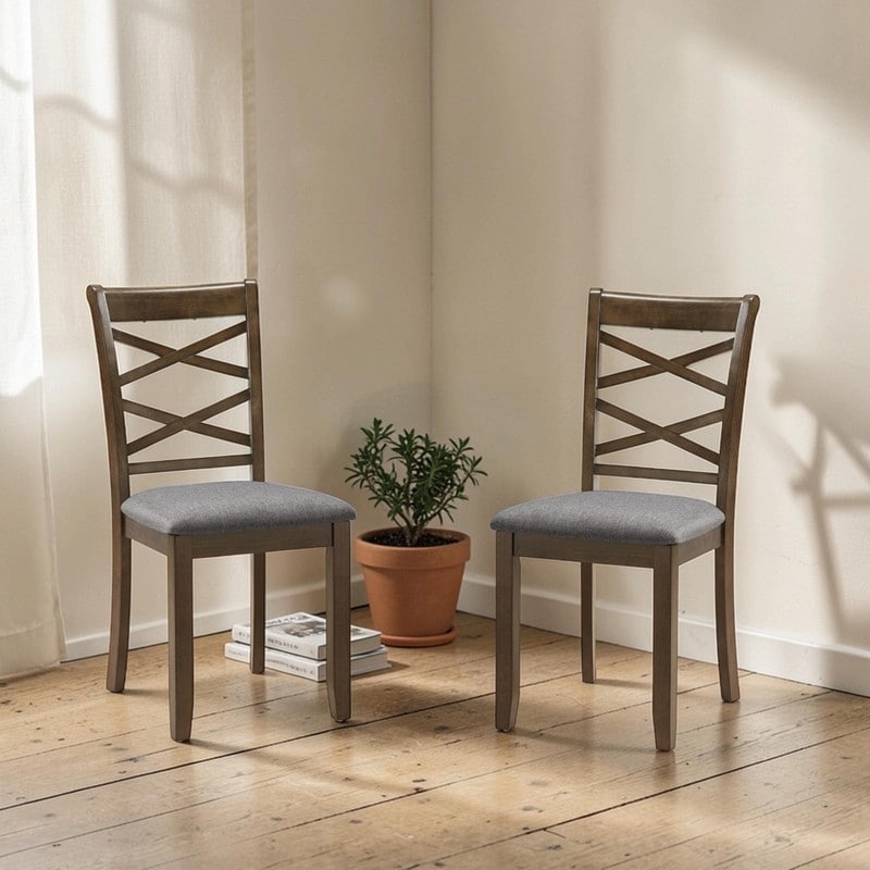 Wooden Dining Chairs Set Of 4 With Upholstered Padded Seats Kitchen Dining Room Side Chairs For Living Room
