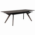 Wooden Dining Table With Extendable Leaf And Storage Shelf Dark Brown