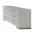 Wooden Dresser With 6 Drawers And Bar Pull Handles White And Silver