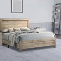 Wooden Eastern King Bed With Grains And Knots Natural Brown