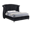 Wooden Eastern King Size Bed With Shelter Style Headboard Black