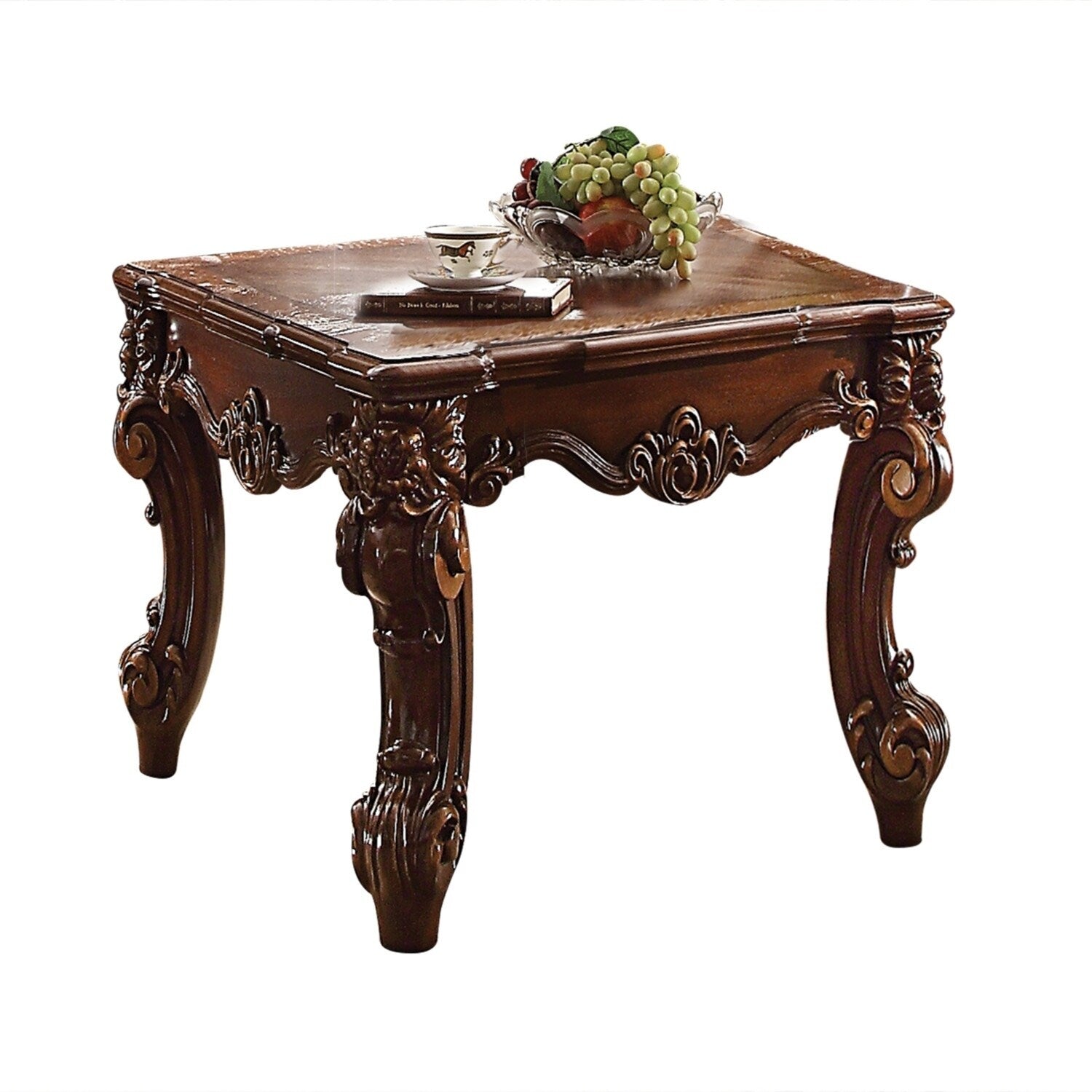 Wooden End Table In Cherry Brown