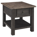Wooden End Table With One Drawer And One Shelf Brown And Black