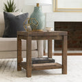 Wooden End Table With One Shelf Taupe Brown