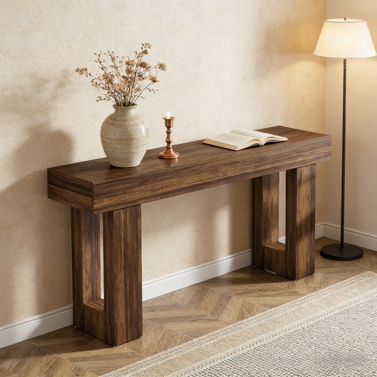 Wooden Entryway Country Style Sofa Console Table