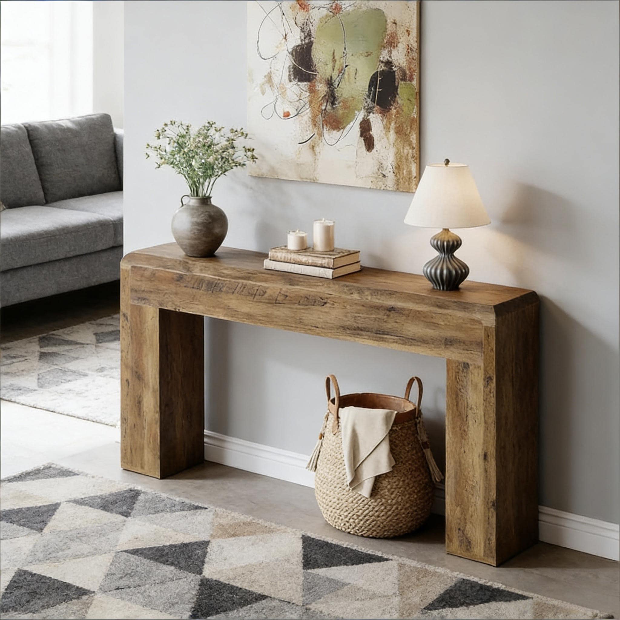 Wooden Entryway Table Rustic Console Table Sofa Table