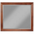 Wooden Frame Dresser Mirror With Natural Grain Details Cherry Brown