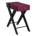 Wooden Frame Side Table With X Shaped Legs And 1 Drawer Purple And Black