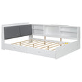 Wooden Full Size Platform Bed With Storage Headboard Shelves And 2 Drawers