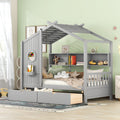 Wooden House Bed For Kids With 2 Drawers And Storage Shelf