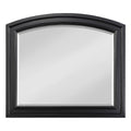 Wooden Mirror With Raised Edges And Curved Top Black