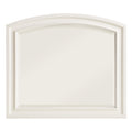 Wooden Mirror With Raised Edges And Curved Top White