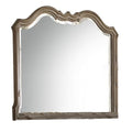 Wooden Molded Frame Mirror With Scalloped Design Top Taupe Brown