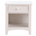 Wooden Night Stand With Bottom Open Shelf White