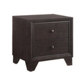 Wooden Night Stand With Two Drawer Espresso Brown