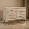Wooden Nightstand With 6 Storage Drawers Brown