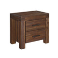 Wooden Nightstand With Exposed Mortise And Tenon Corner Joints Brown