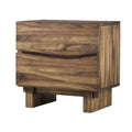 Wooden Nightstand With Two Drawers Brown