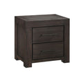 Wooden Nightstand With Two Drawers Gray