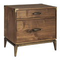 Wooden Nightstand With Two Drawers Brown
