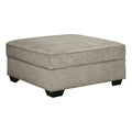 Wooden Ottoman With Hidden Storage And Tapered Block Legs Gray