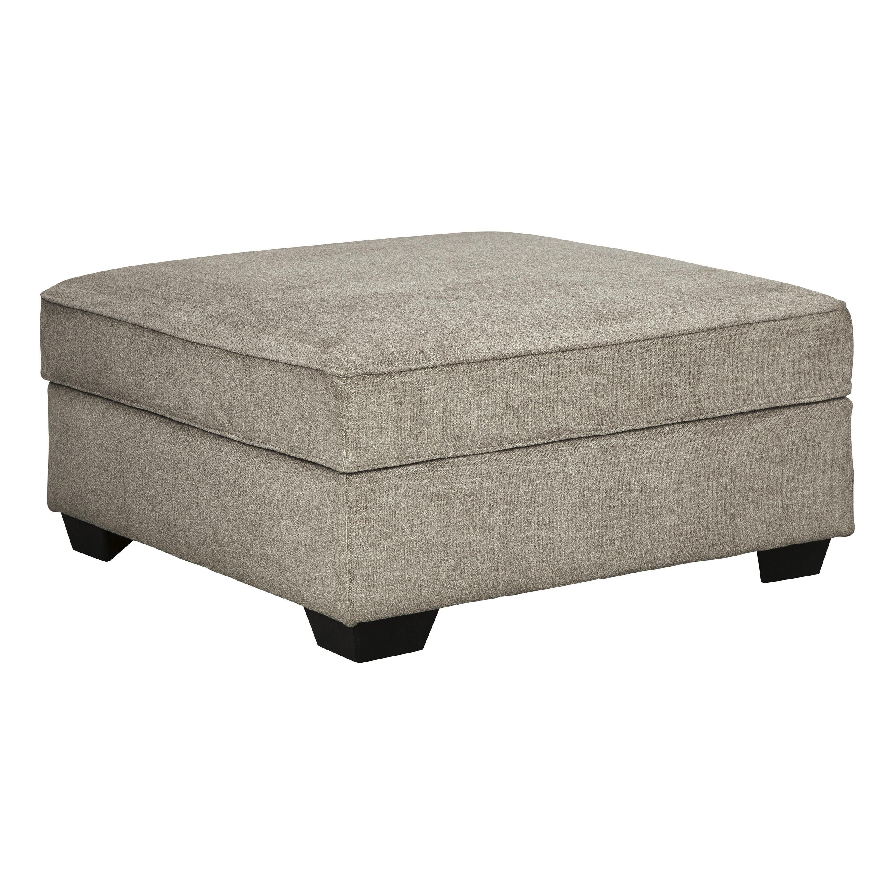 Wooden Ottoman With Hidden Storage And Tapered Block Legs Gray