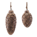 Wooden Pine Cone Ornament Set Of 24 5 5.75 H
