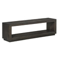 Wooden Rectangular Bench With Open Bottom Shelf Gray