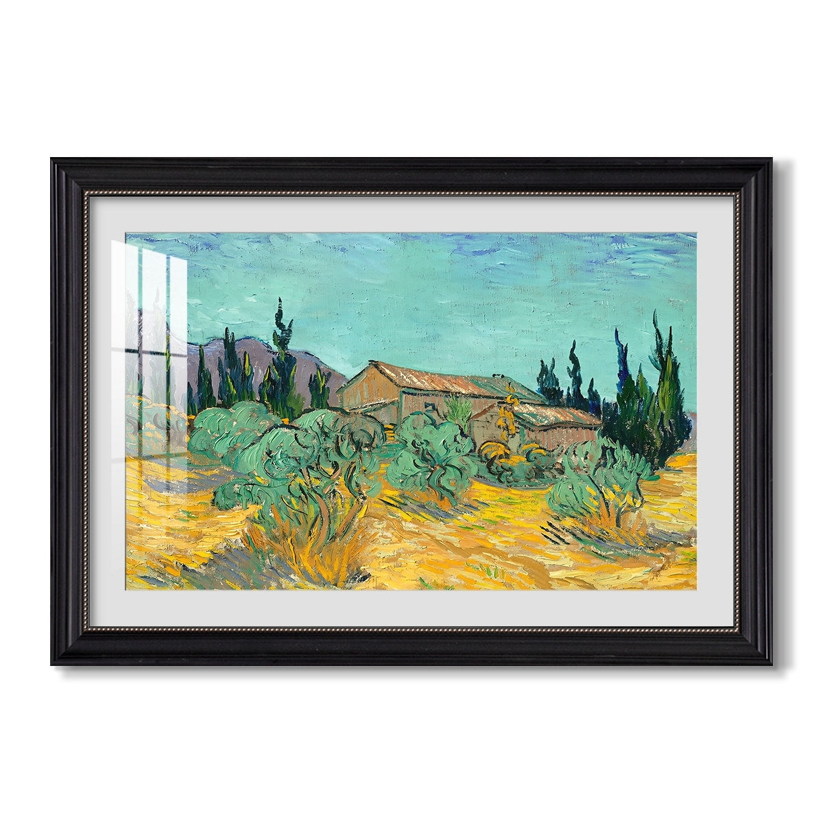 Wooden Sheds Among The Olive 1889 Vincent Van Gogh Custom Framed Print