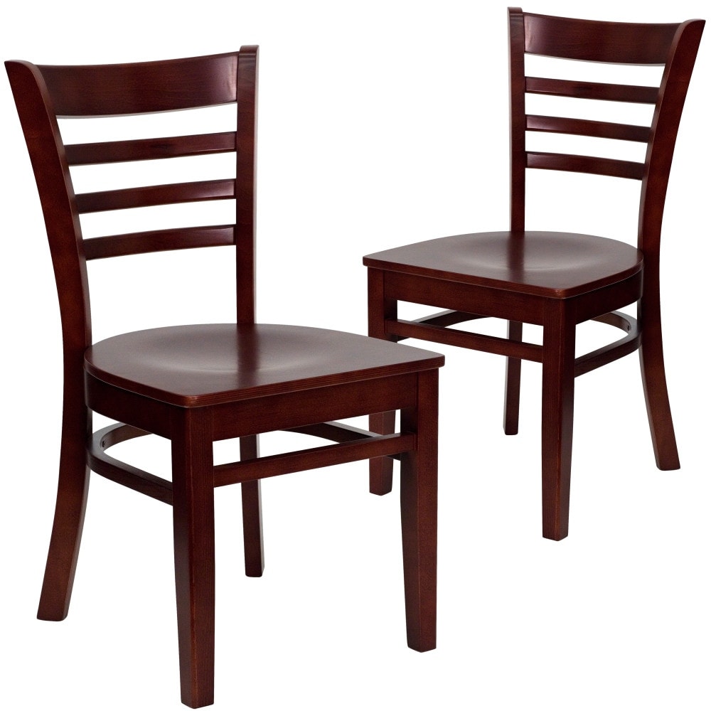 Lancaster Home Wood Ladder Back Chair Set Of 2